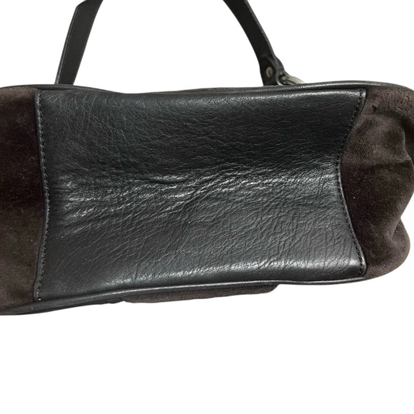 VTG Juicy Couture ‘I Need More Juicy’ Handbag Y2K Brown Velour Leather Trim - Picture 5 of 11